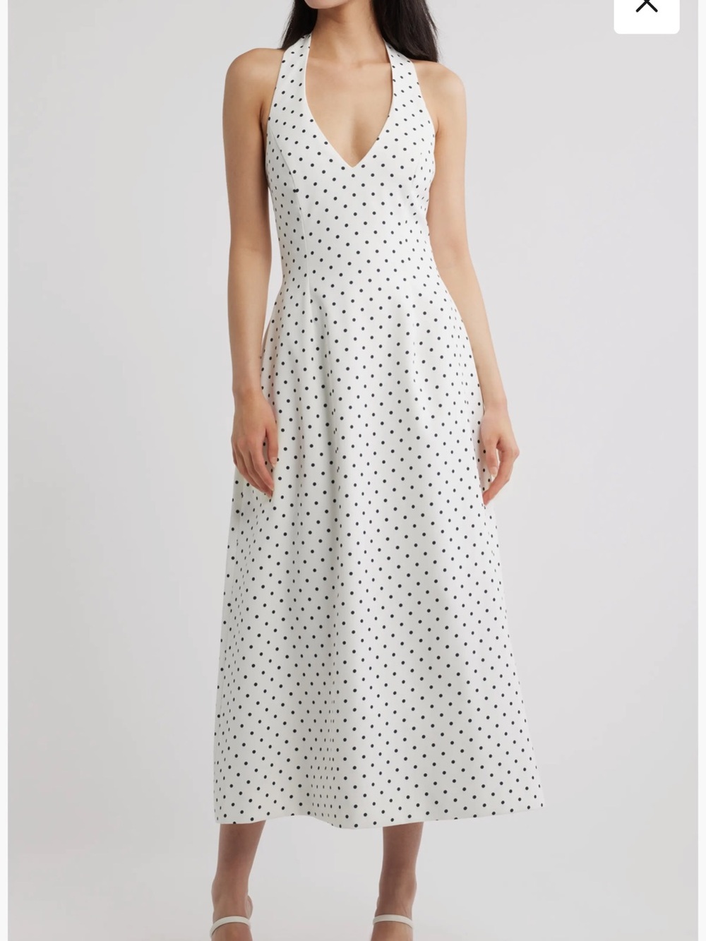 Odd Muse Polka Dot Halter Neck Midi Dress